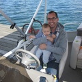 Joe and JB driving the boat